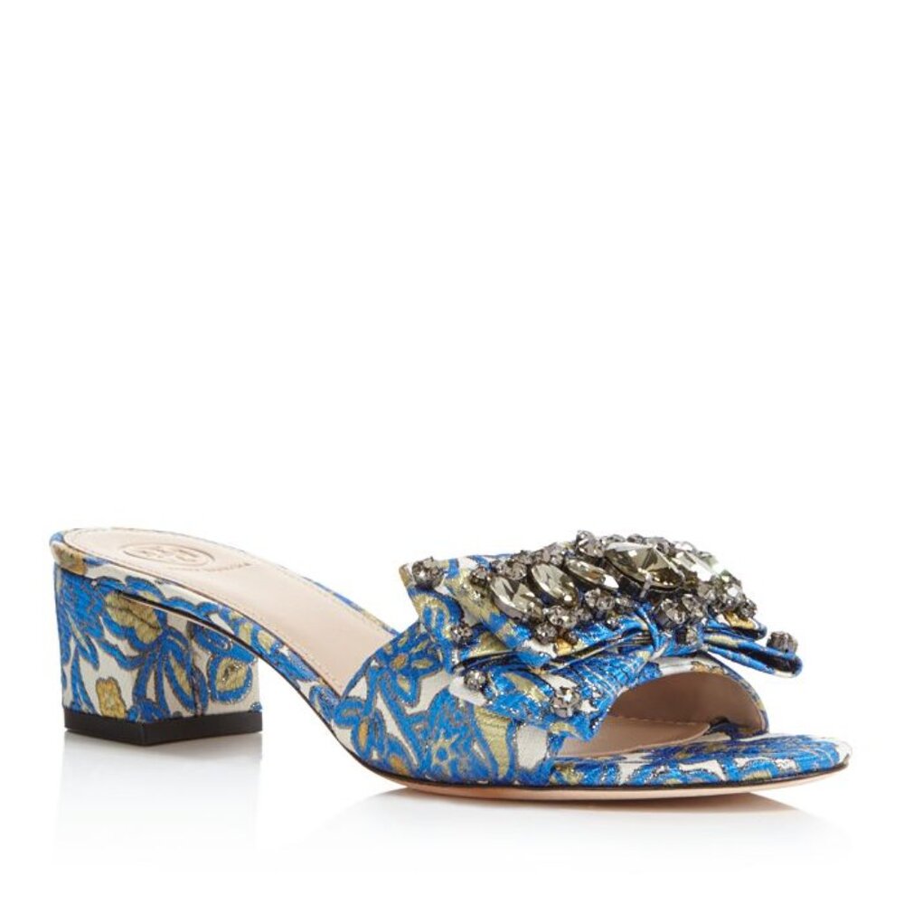 Tory Burch Valentina brocade bow sandals Size 6